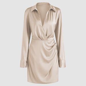 Cider Champagne Long Sleeve Mini Dress
